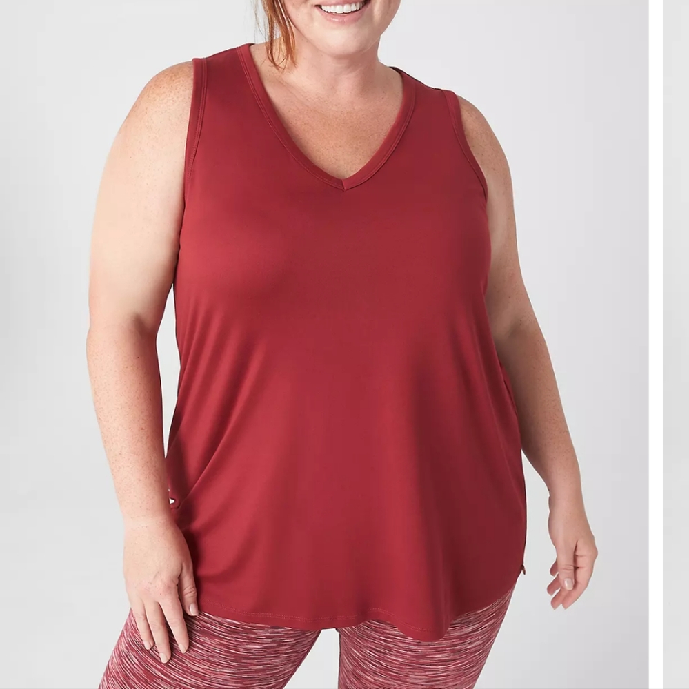 Lane Bryant LIVI Burnt Orange Open Back Sleeveless Top Women Plus Sz 22/24 Nwt